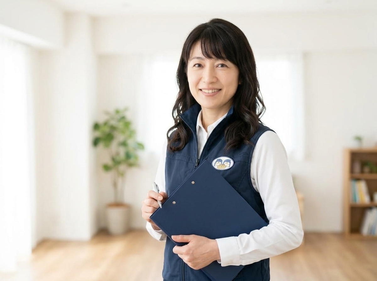 検査チェックリストを手に持つSさん
